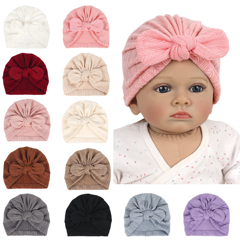 Infant Beanie Hat With Ears - جديد القمح طباعة طفل فتاة صغيرة