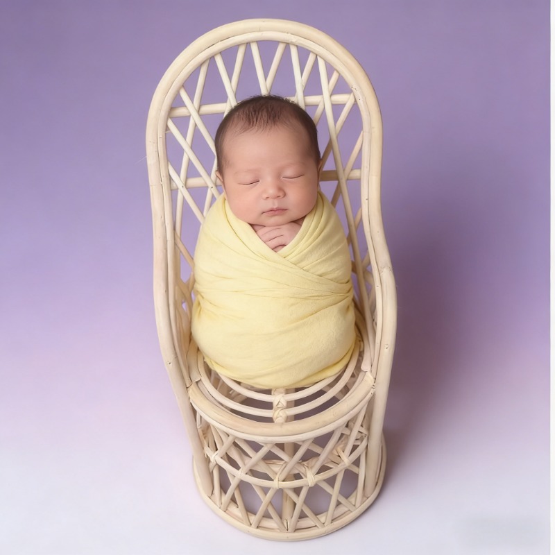 Baby Gear - اليدوية خمر كرسي الروطان الوليد التصوير