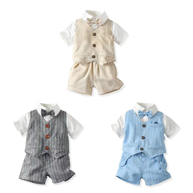 Baby Boy Suit Set Baptism - الرضع البريطاني شهم الزي طفل الفتيان