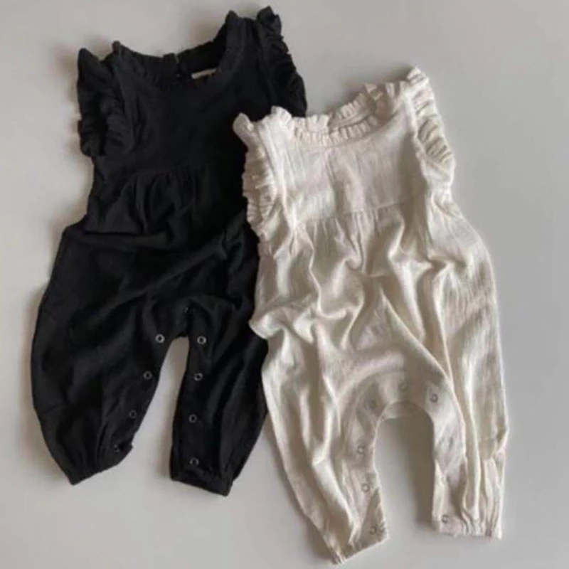 Baby Summer Linen Sleeveless Jumpsuit - رومبيرات أطفال صيفية جديدة لعام 2026،