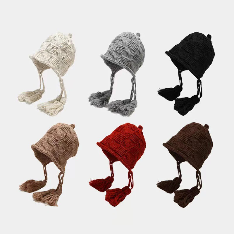 Infant Beanie Hat With Ears - قبعة شتوية دافئة للأطفال مصنوعة من