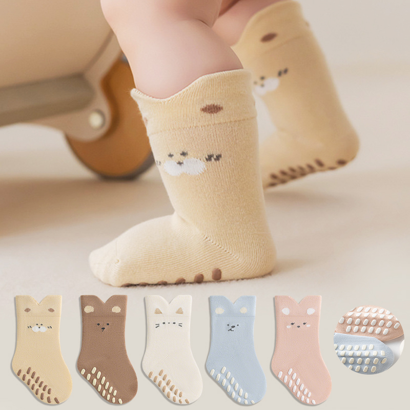 Unisex Baby Socks Non Slip - 3/5 أزواج من الجوارب المضادة للانزلاق