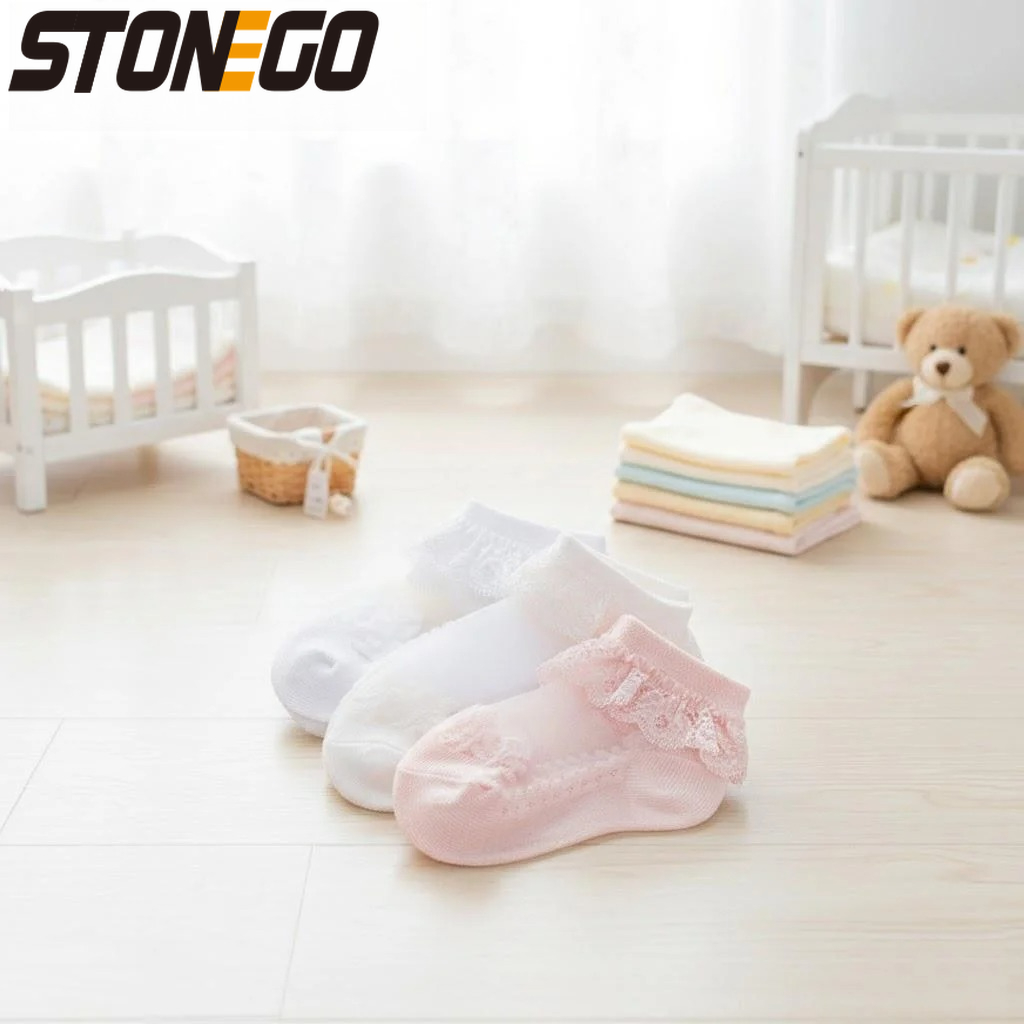 Unisex Baby Socks Non Slip - جوارب أطفال لطيفة من الدانتيل الشبكي