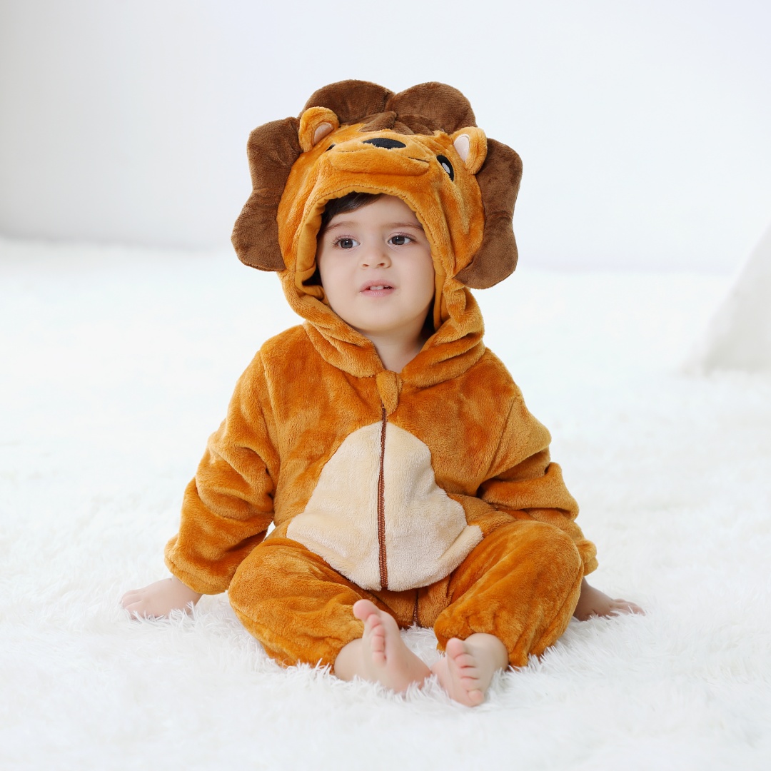 الوليد الطفل لطيف الأسد الحيوا - مراجعة Cotton Baby Onesies Zipper وسعره