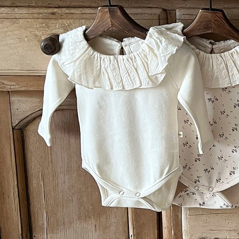 بذلة بياقة دانتيل بأكمام طويلة - مراجعة Newborn Baby Girl Romper Floral وسعره