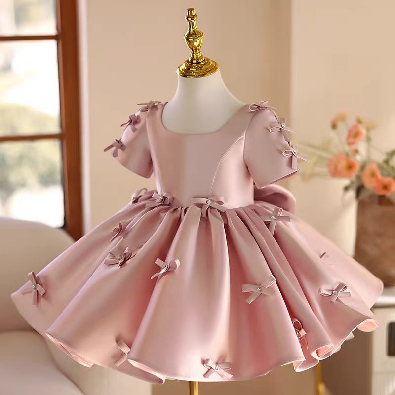 فستان فتاة الزهور الوردي J720  - مراجعة Toddler Girl Tulle Party Dress وسعره