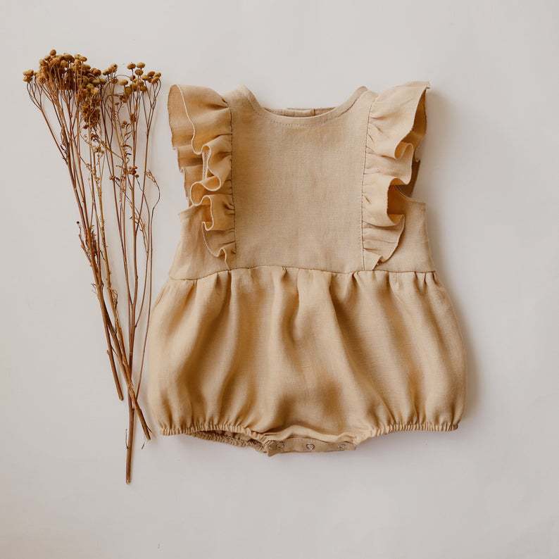 الصيف الوليد الرضع طفل الفتيات - مراجعة Baby Summer Linen Sleeveless Jumpsuit وسعره