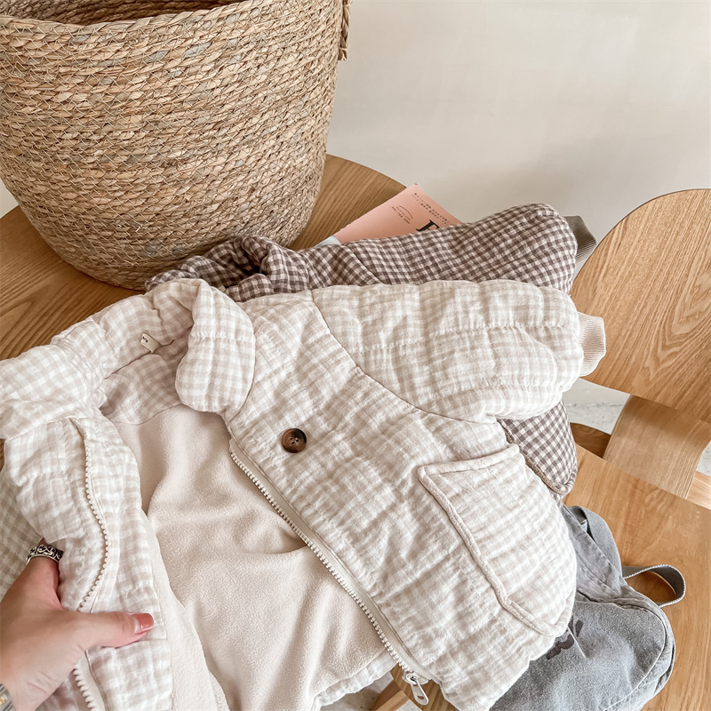 سترة مبطنة بنقشة المربعات للأط - مراجعة Toddler Boy Winter Fleece Jacket وسعره