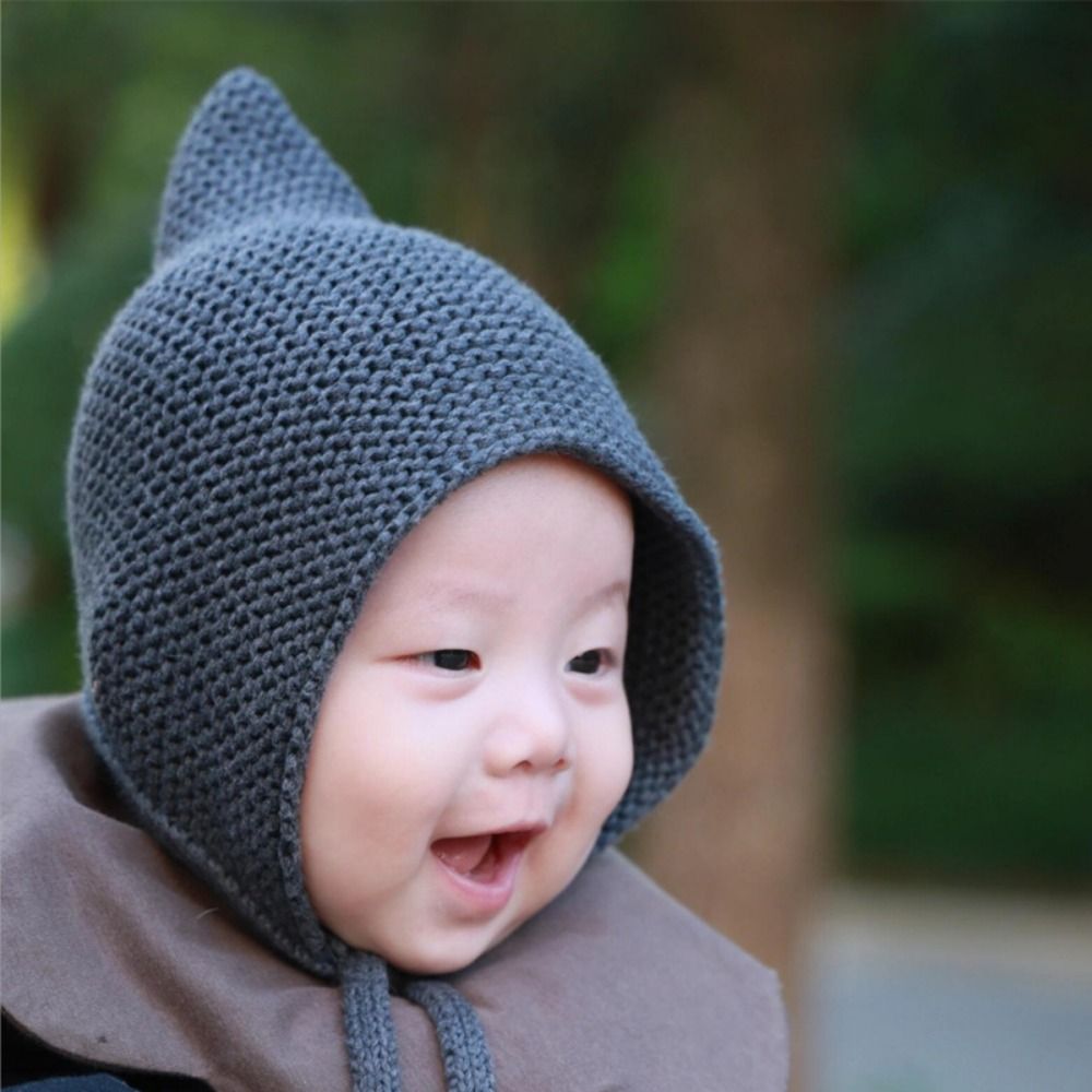 أنيق بلون الشتاء متماسكة قبعة  - مراجعة Infant Beanie Hat With Ears وسعره