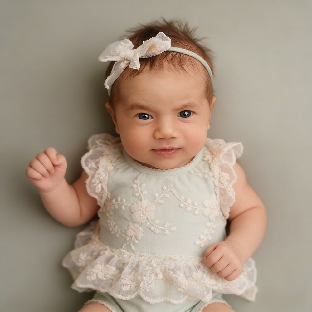 بدلة رومبر خضراء فاتحة مزينة ب - مراجعة Newborn Baby Girl Romper Floral وسعره